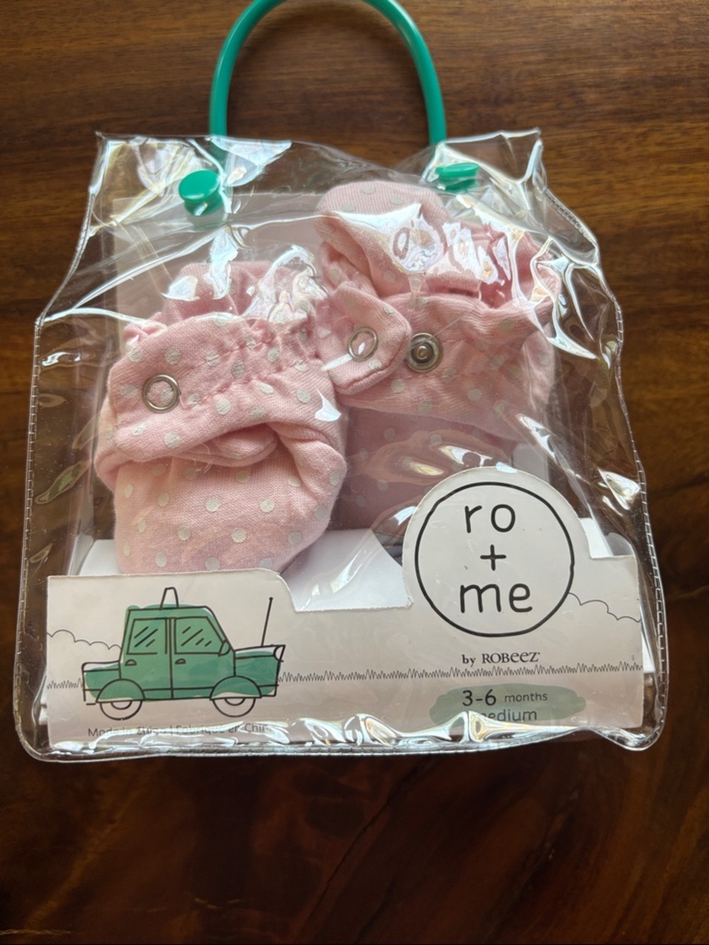 Pink Polka Dot Baby Booties 3-6 months